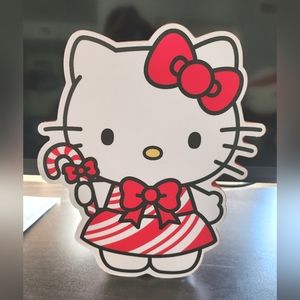 Peppermint Candy Cane Hello Kitty Christmas-Themed Wall Decor